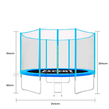 Cama Elástica Trampolín 244cm C/red + Protector UV Azul