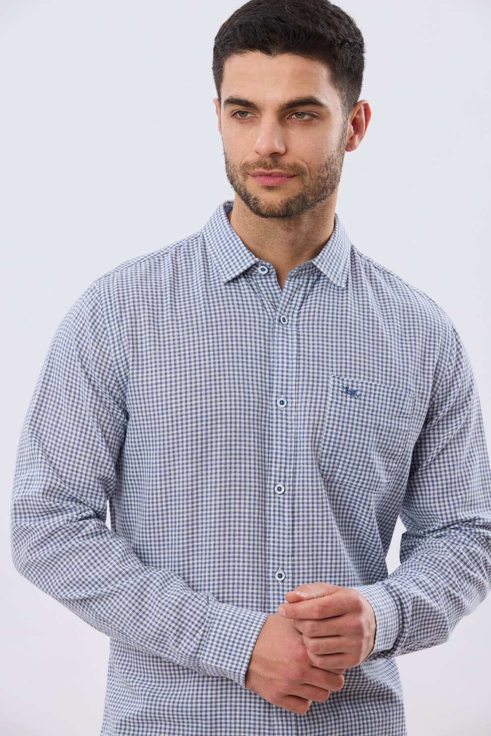 CAMISA CUADROS DE LINO Denim