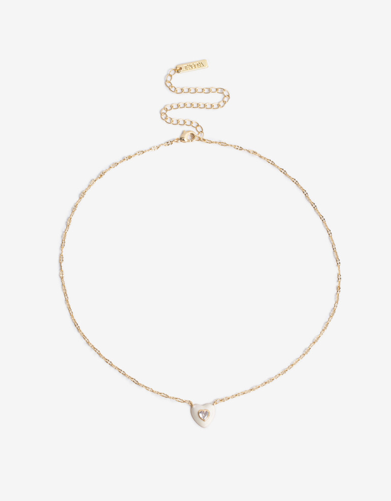 Cadena Corta con Dije Strass Collar Con Dije Cubic - Dorado