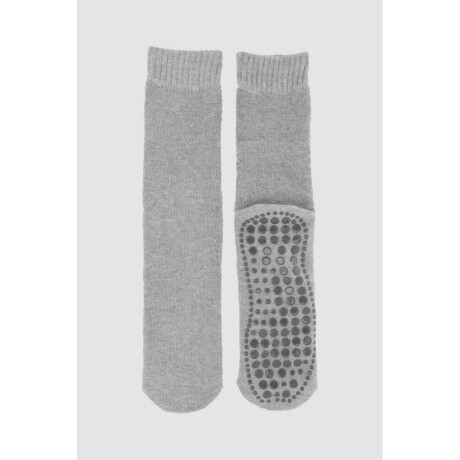 Medias de algodon con antideslizante en planta Gris melange