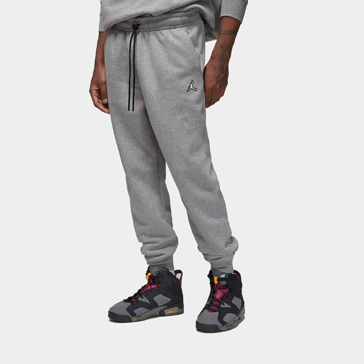 Pantalon Nike Jordan Moda Hombre J Ess Flc Carbon Heather Black/(white) - S/C 