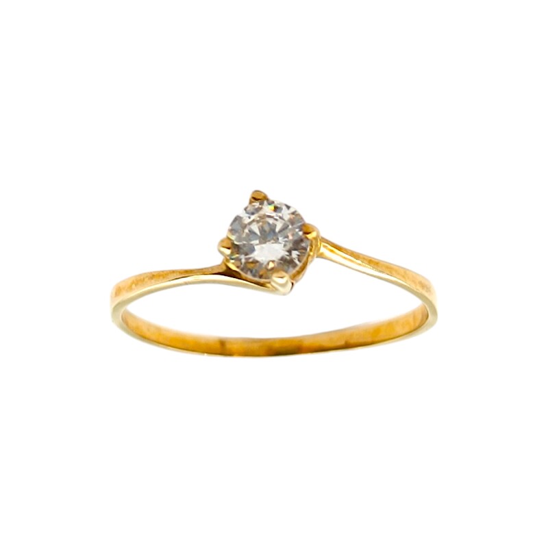 Anillo Solitario-Oro bajo-Piedra Zirconia-AN8079 conpiedra