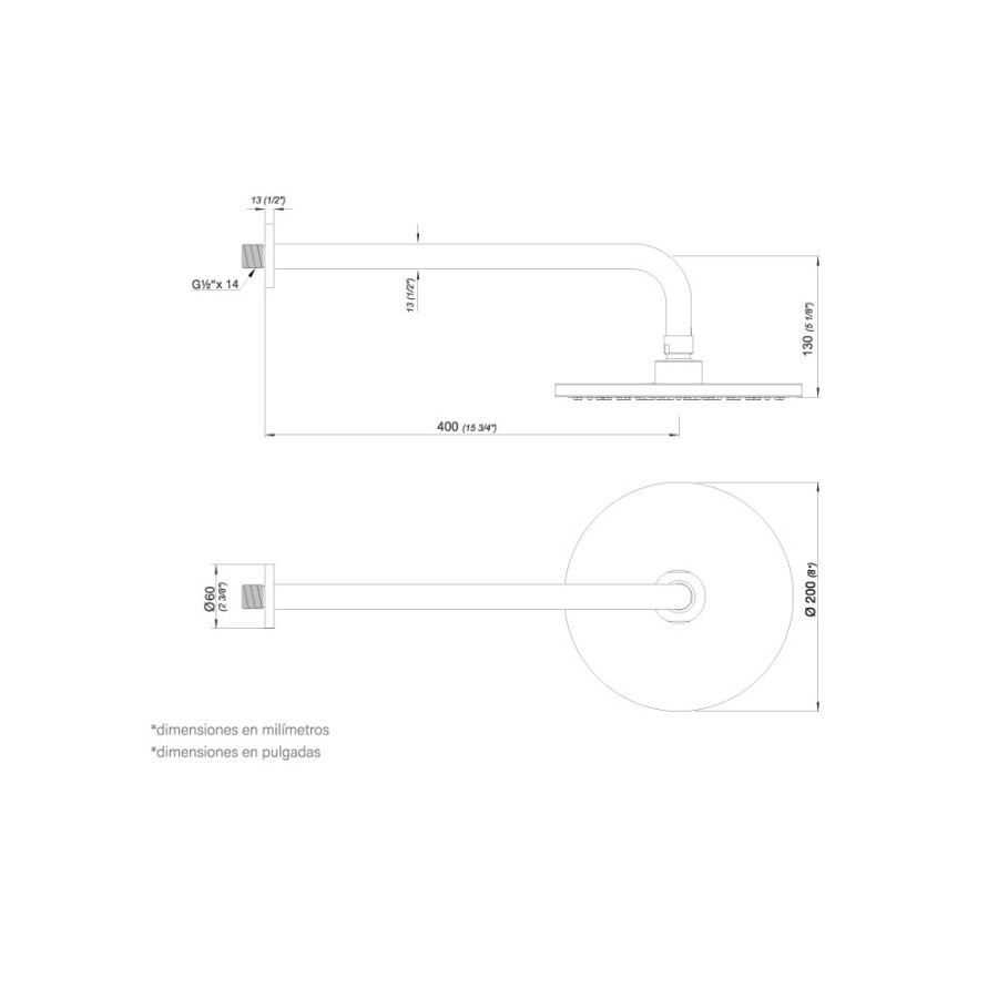 Ducha Articulada completa Roseta y Brazo GunMetal Ducha Articulada completa Roseta y Brazo GunMetal