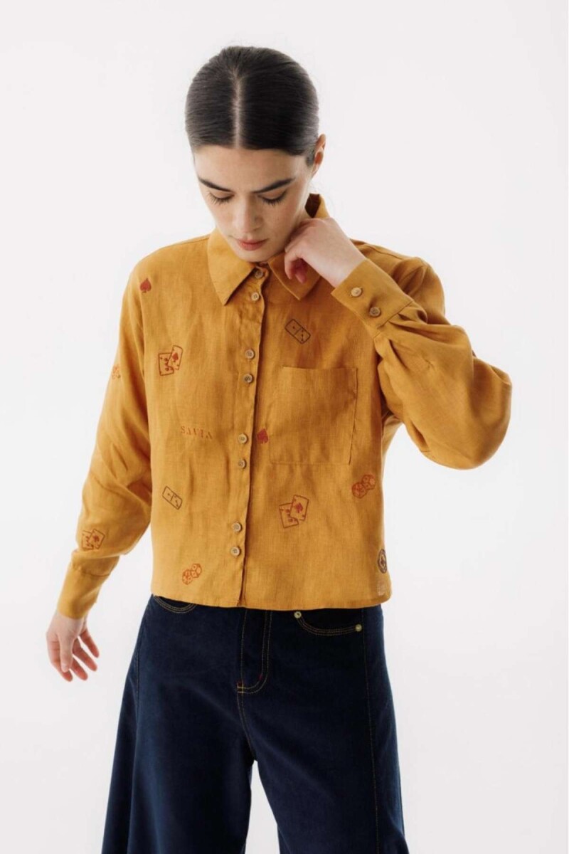 Camisa Azar Detail - Camel 