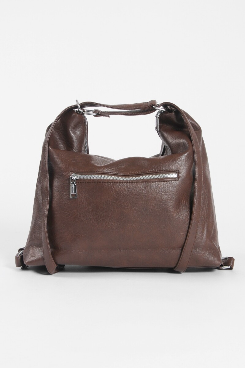 Hobo mochila con hebilla marrón