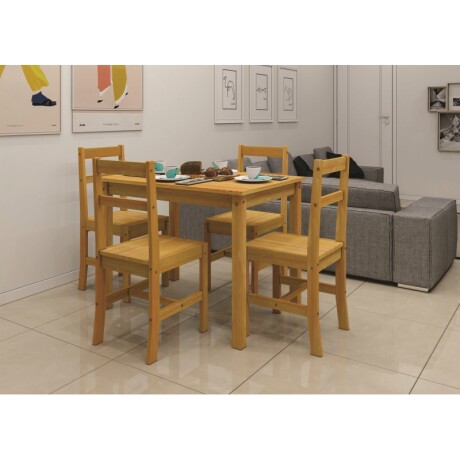 Juego Comedor 4 Sillas Lucia Natural Unica