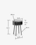 Mesa auxiliar Kurb B Ø 40 cm gris