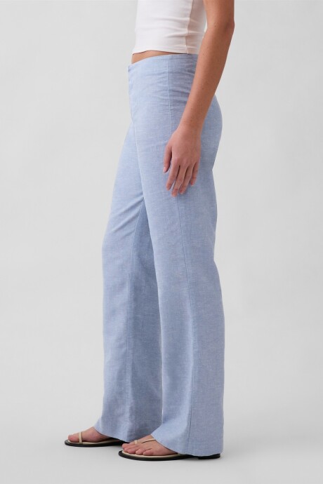 Pantalón Tiro Bajo Mujer Blue Suede