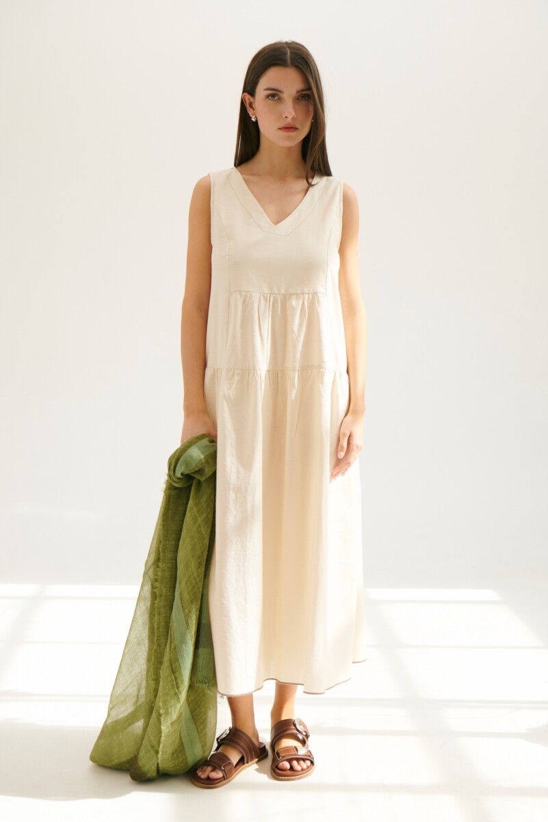 VESTIDO HOLLY - NATURAL 