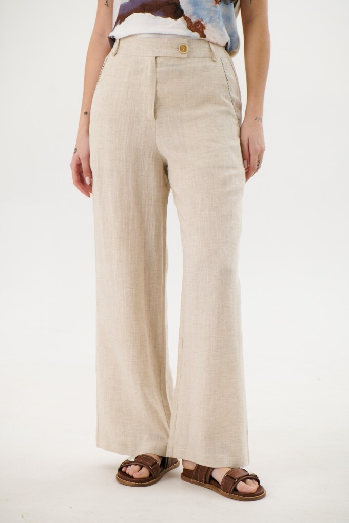 PANTALON LINO LAIA BEIGE