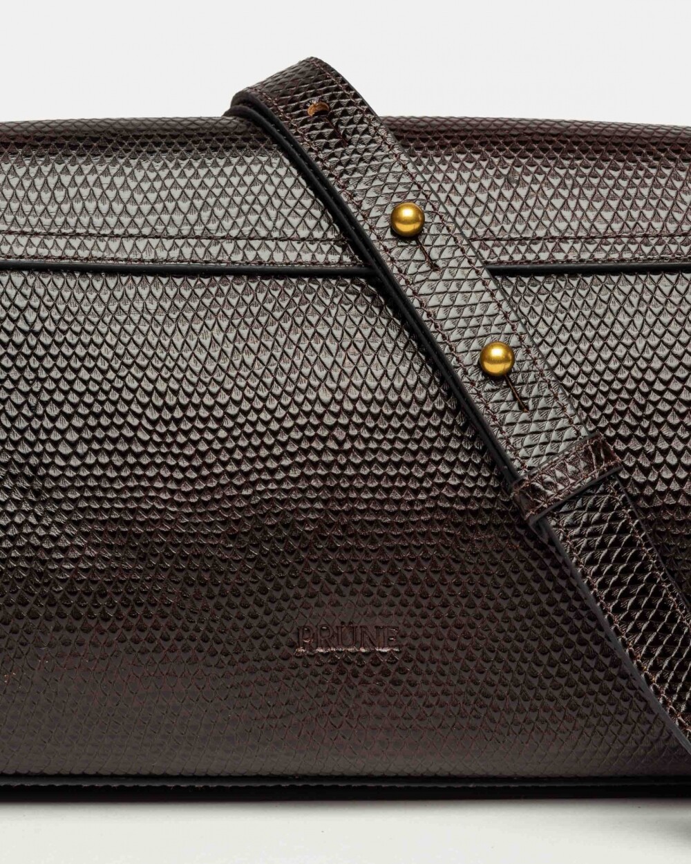 Bandolera Elise en cuero snake bitono Red Tabaco