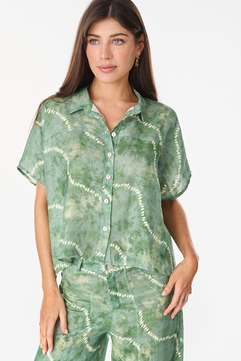 Camisa Helios - Estampa Verde 