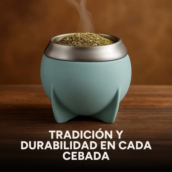 Mate Clásico de Acero Inoxidable Diseño Clásico Duradero Color Celeste