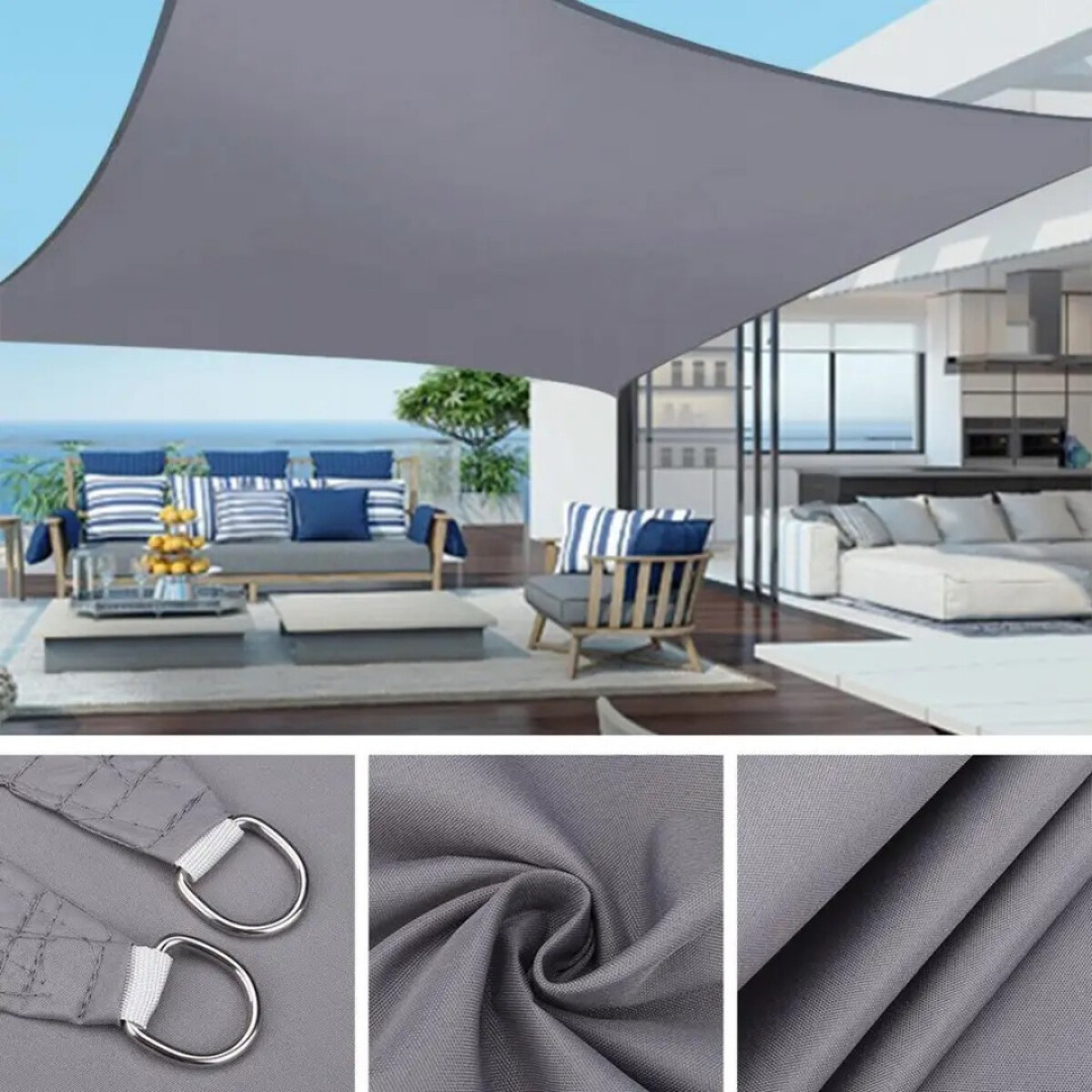 Toldo Impermeable Exterior Protección Uv Rectangular 3x4m 