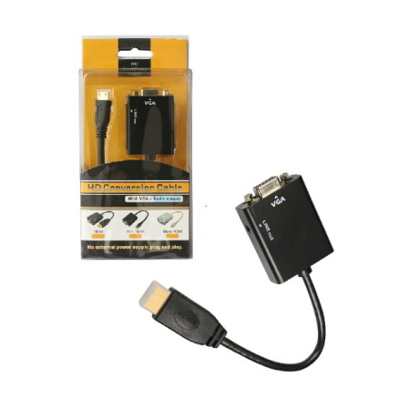 Adaptador HDMI (M) a VGA (H) con Cable de Audio 001