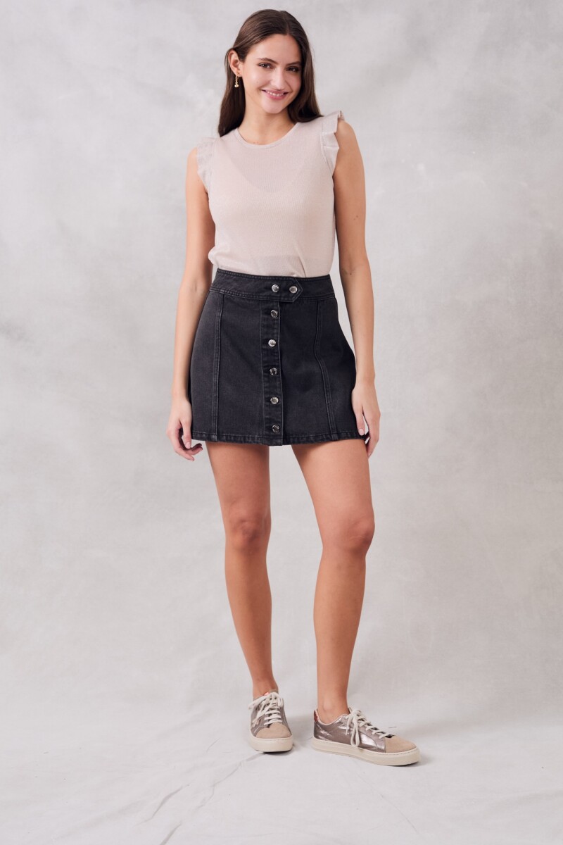 Musculosa Manga Tablitas Lurex Crudo