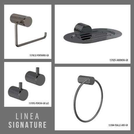 SET DE ACCESORIOS METALK LINEA SIGNATURE COLOR GRAFITO GRAFITO-GUNMETAL
