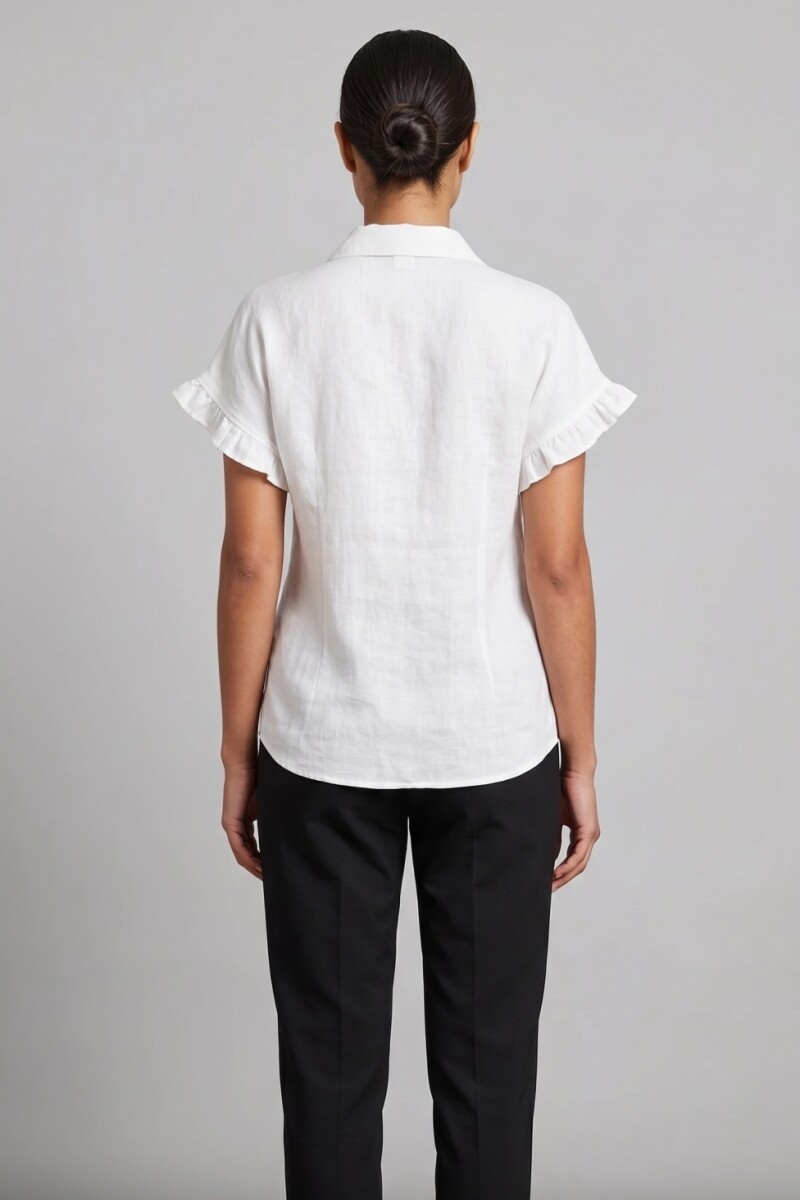CAMISA M/C VOLADOS BLANCO