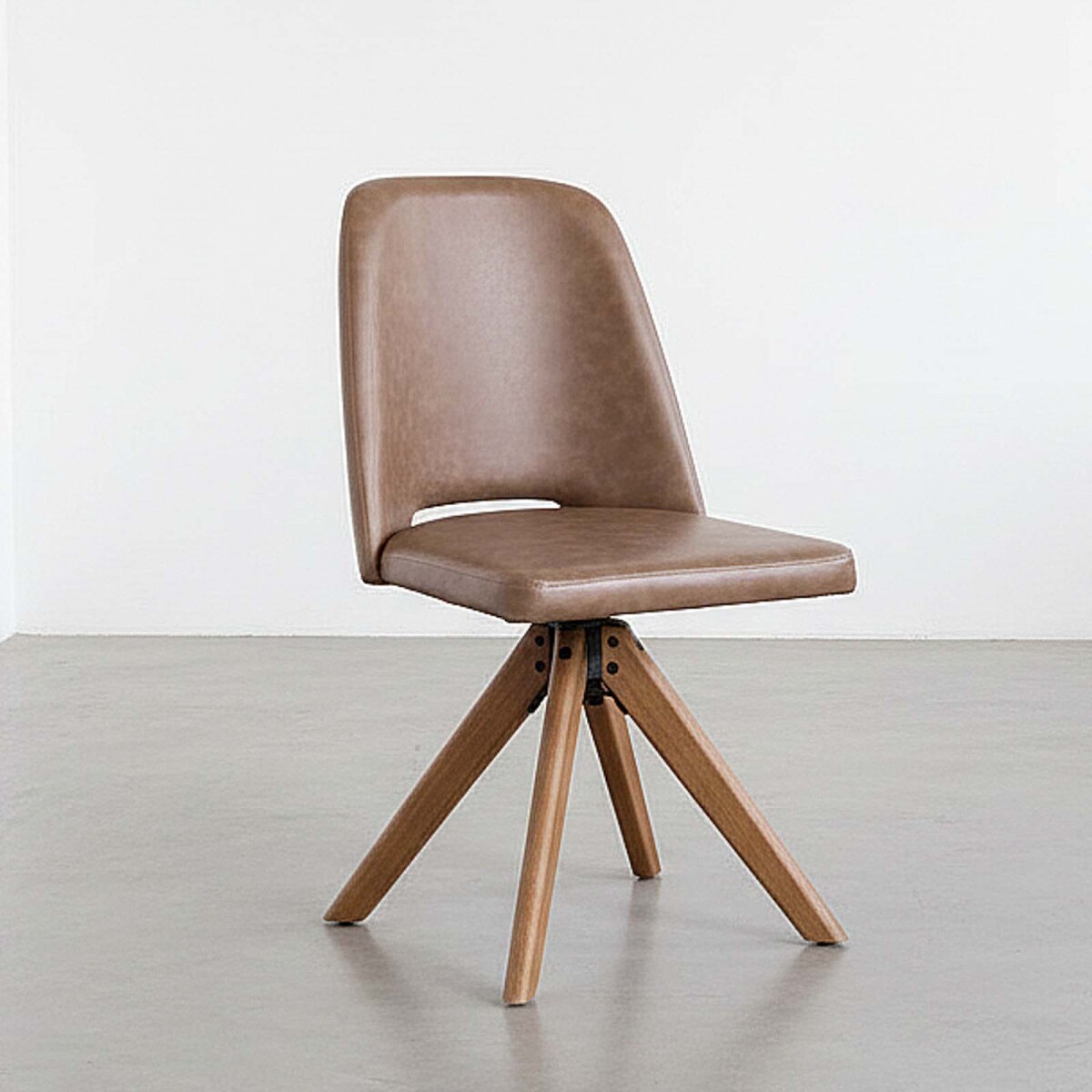 SILLA DE OFICINA - MADERA-Y-PU MARRON HERA 