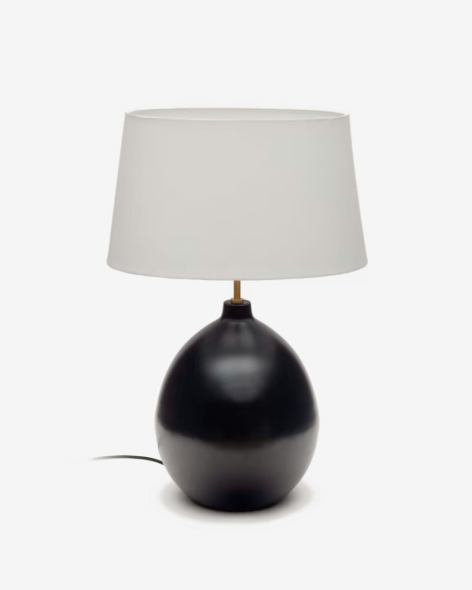 Lámpara de mesa Foixa de metal con acabado negro 