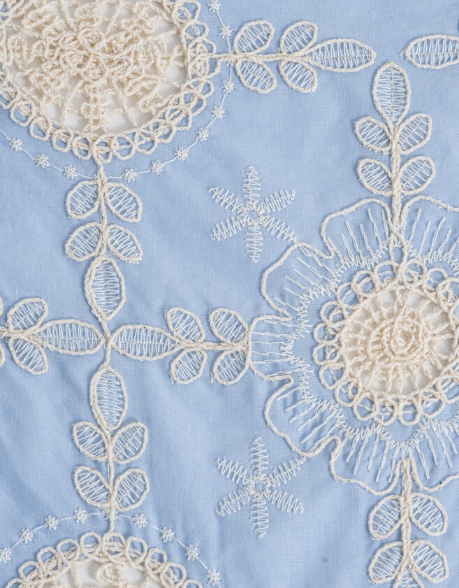 Vinchas Textiles Pañuelo Pañuelo Triangular Broderie - Combinacion Bicolor