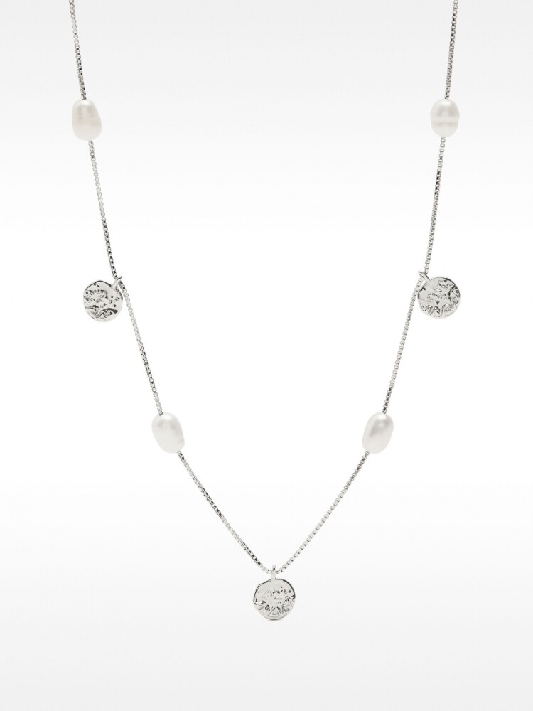 Collar Con Perlas De Agua Dulce - Plata De Ley 925 plateado
