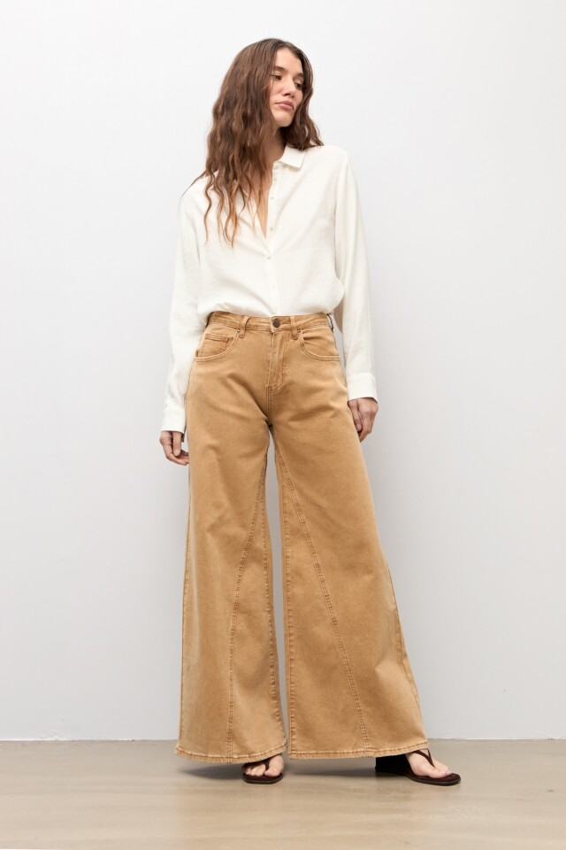Jean wide leg Sade tostado