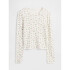 V-LS RIB TEE WHITE FLORAL PRINT