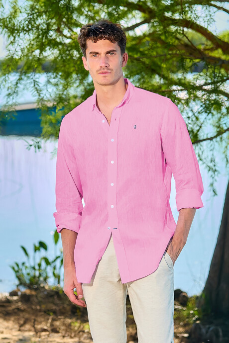 Camisa de Lino Rosa