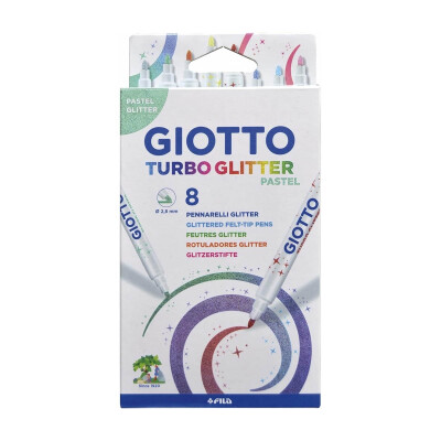 Marcadores Turbo Glitter 8 colores Pasteles Giotto Marcadores Turbo Glitter 8 colores Pasteles Giotto