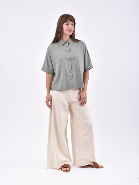 CAMISA COZUMEL VERDE GRISACEO