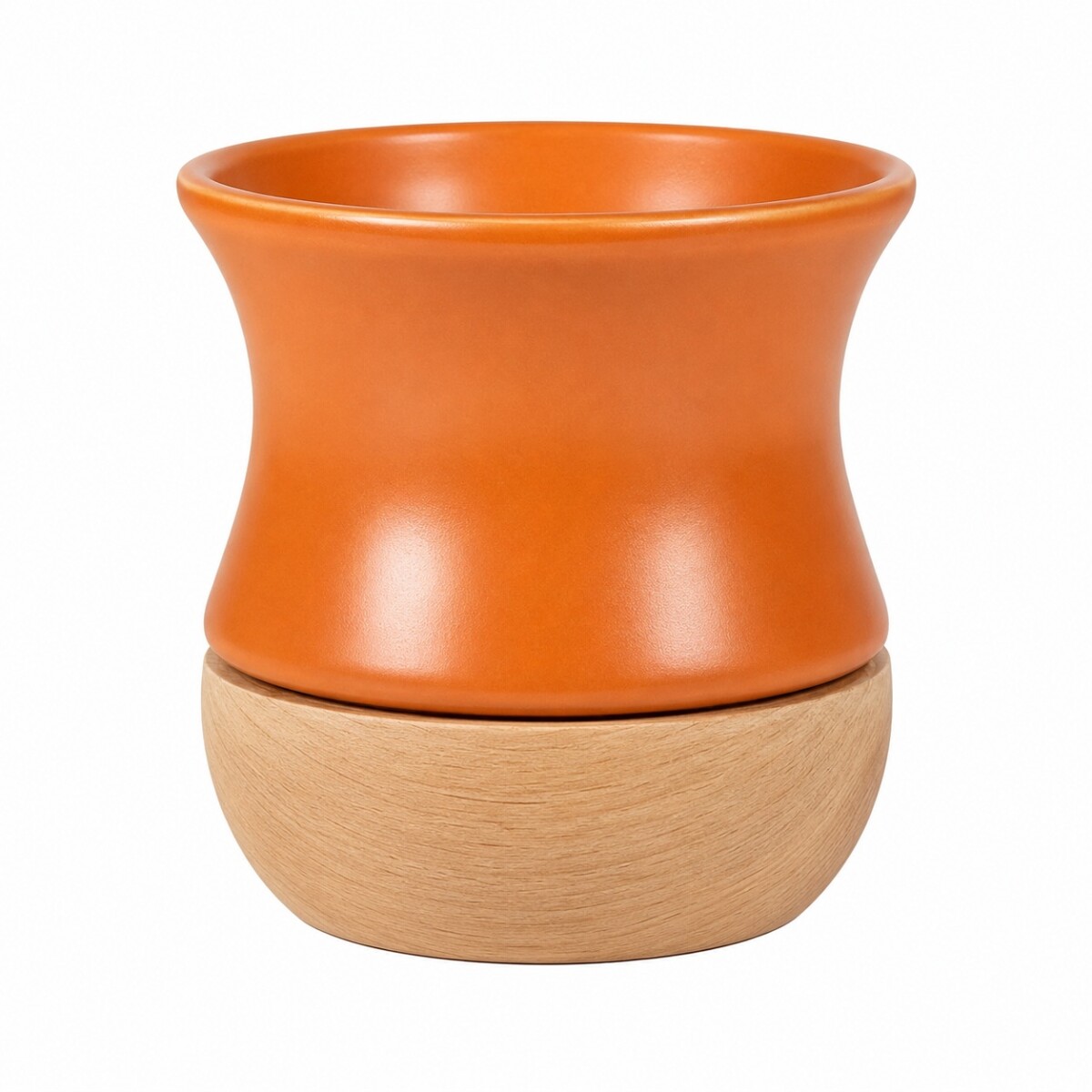 MATE TERRANO CERAMICA BASE DE MADERA 