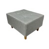 Puff de Tela con Patas de Madera 52x62x35cm gris