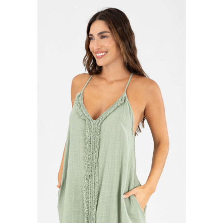 Vestido desflecado toscana Musgo