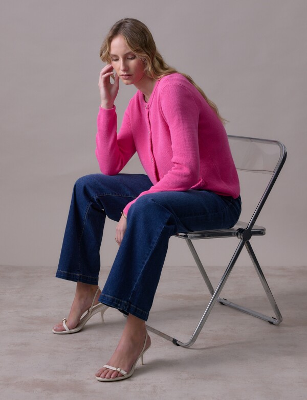 Cardigan Algodón FUCSIA