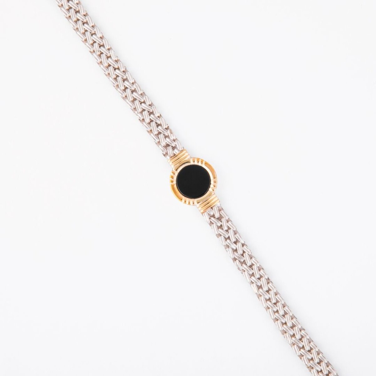 Pulsera Genova Ónix - Plata y Oro 