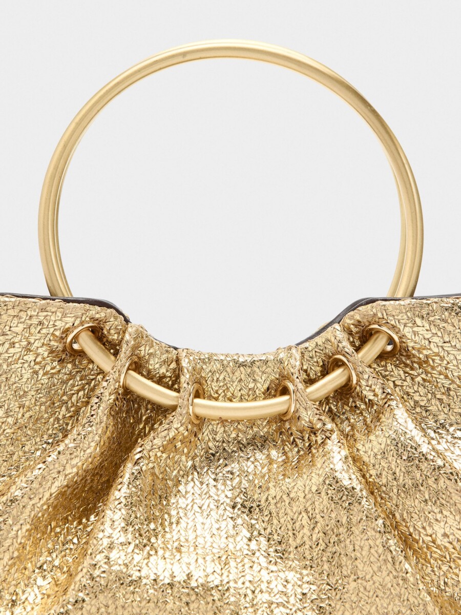 Bolso De Mano Con Aro Metálico dorado