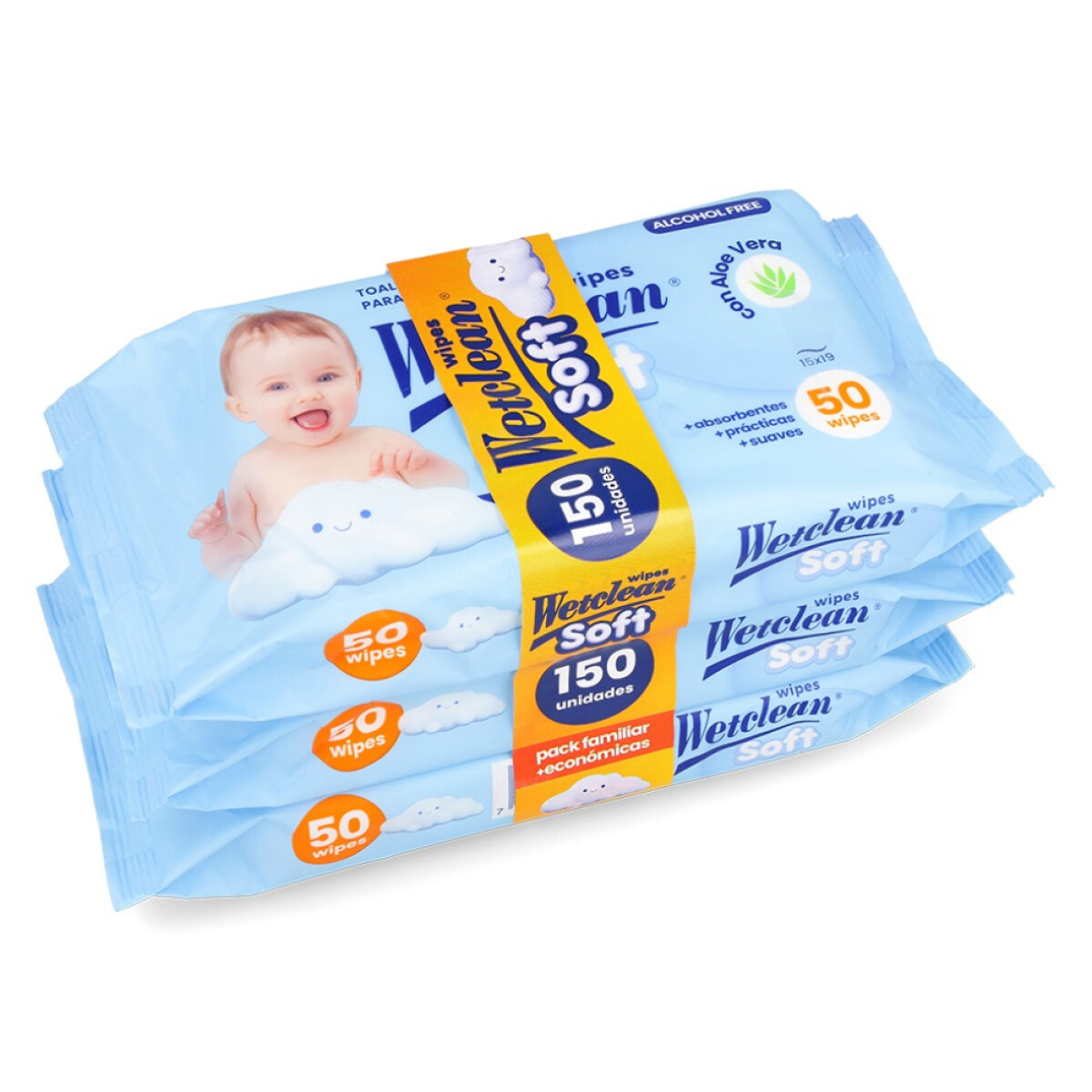 Pack Toallitas Húmedas Wetclean Soft 150 Unidades 