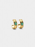 Aros Con Piedra dorado