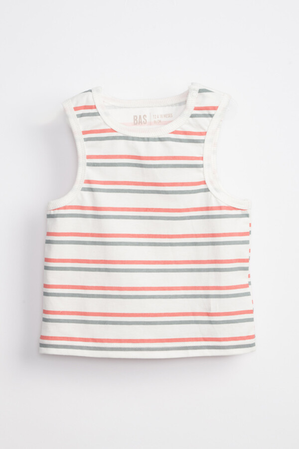 Musculosa rayas estampa Cruda