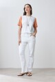 Remera color block blanco
