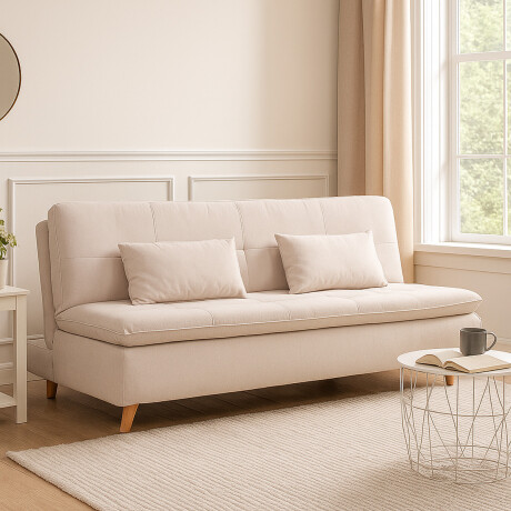 Sofá Cama Maira - Tela Rústica 9831 (Parma Beige)