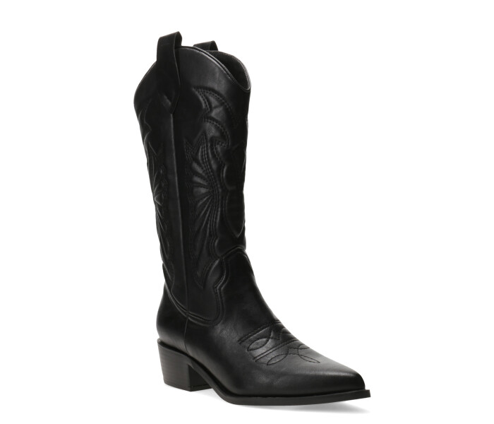 Bota de Mujer Miss Carol EDNA tejana con diseño en la caña Negro