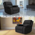 Sofá Sillón Poltrona Reclinable Masajeador Calor Electrico Color Negro Tela