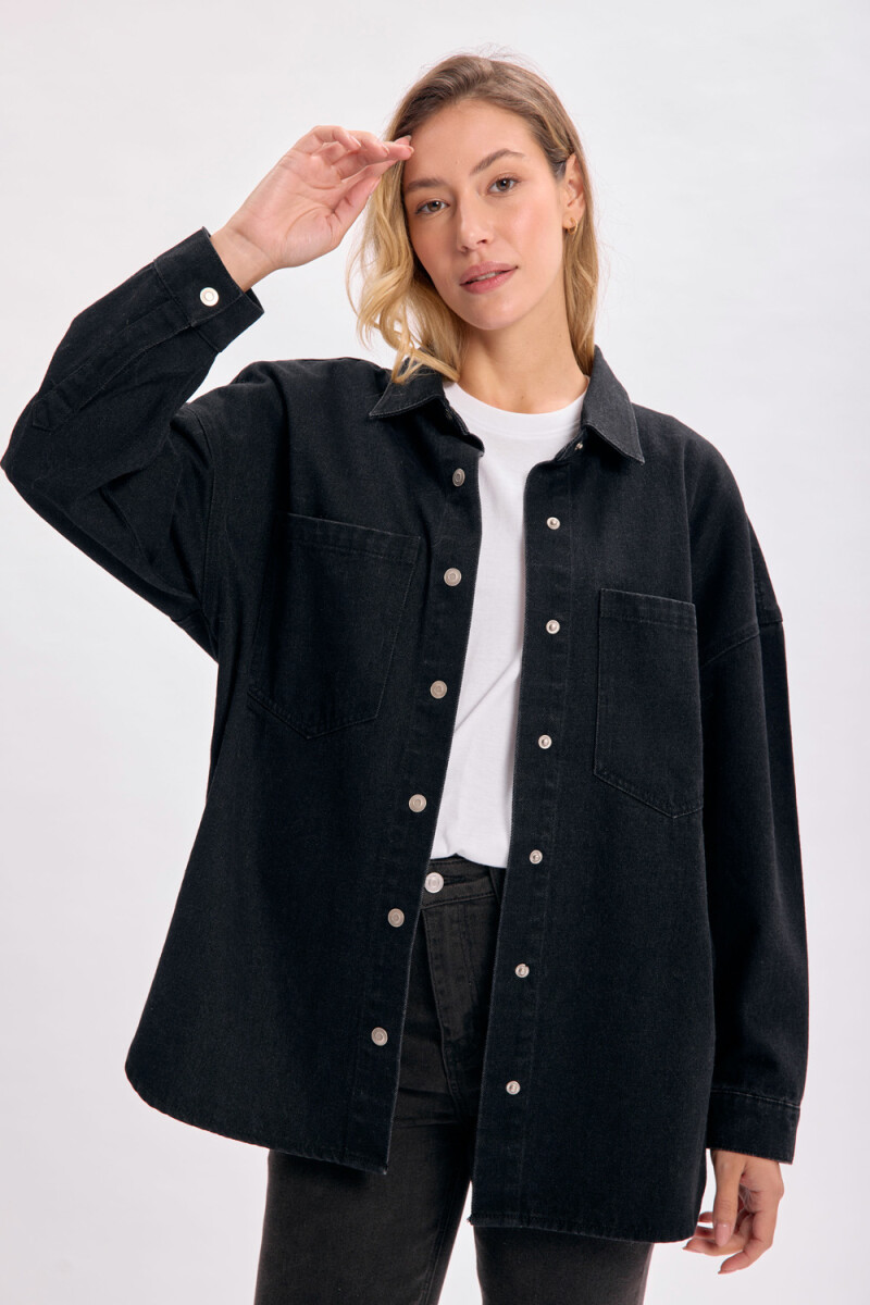Sobrecamisa jean Negro