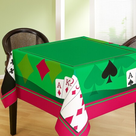 MANTEL CUADRADO CASINO POKER 1,40X1,40M VERDE