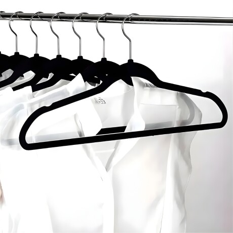 Set x20 perchas antideslisantes de terciopelo NEGRO