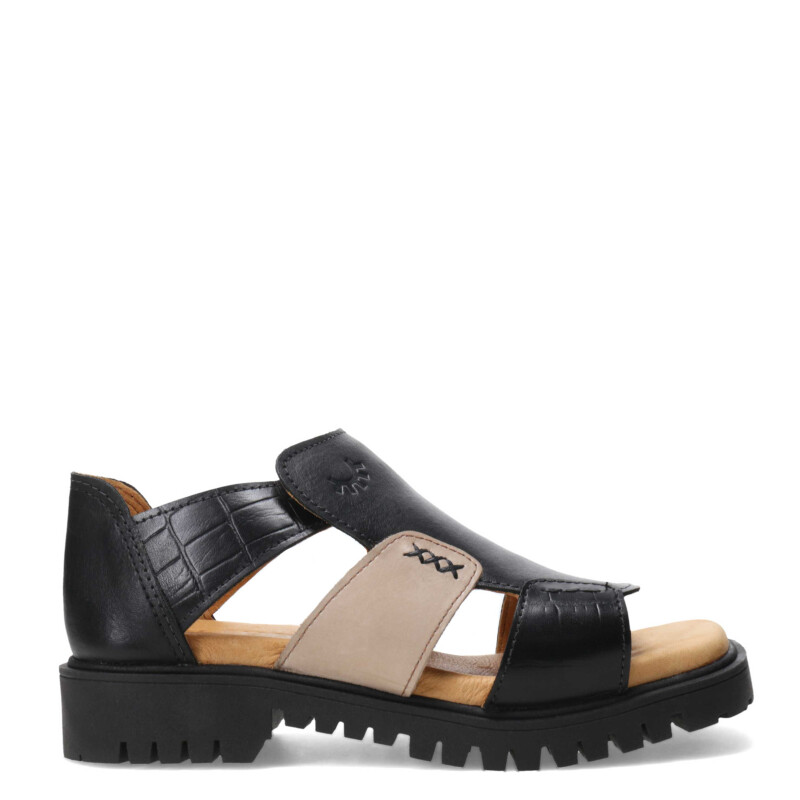 Sandalia de Mujer Furtiva Negro - Beige