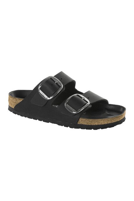 Sandalia Arizona Big Buckle Oiled Leather - Regular Black