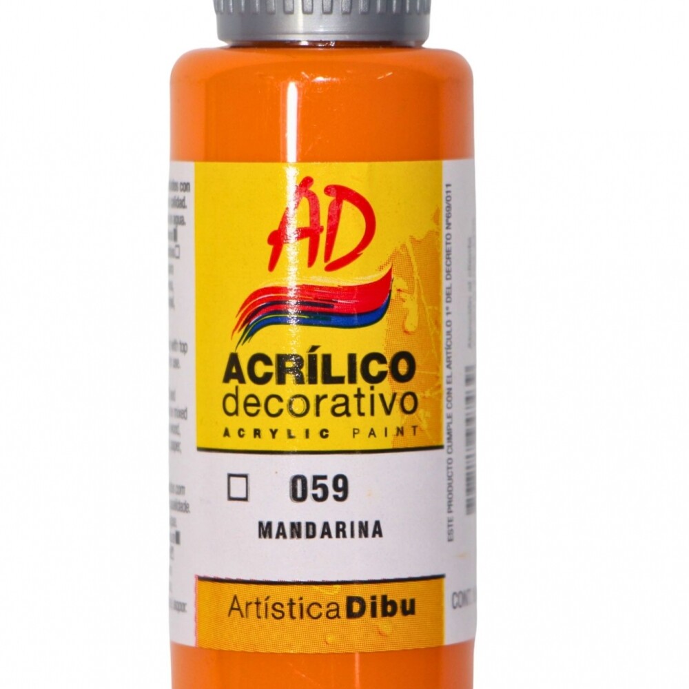 PINTURA ACRILICA ARTISTICA DIBU 60 ML. DIFERENTES COLORES COLOR MANDARINA 059